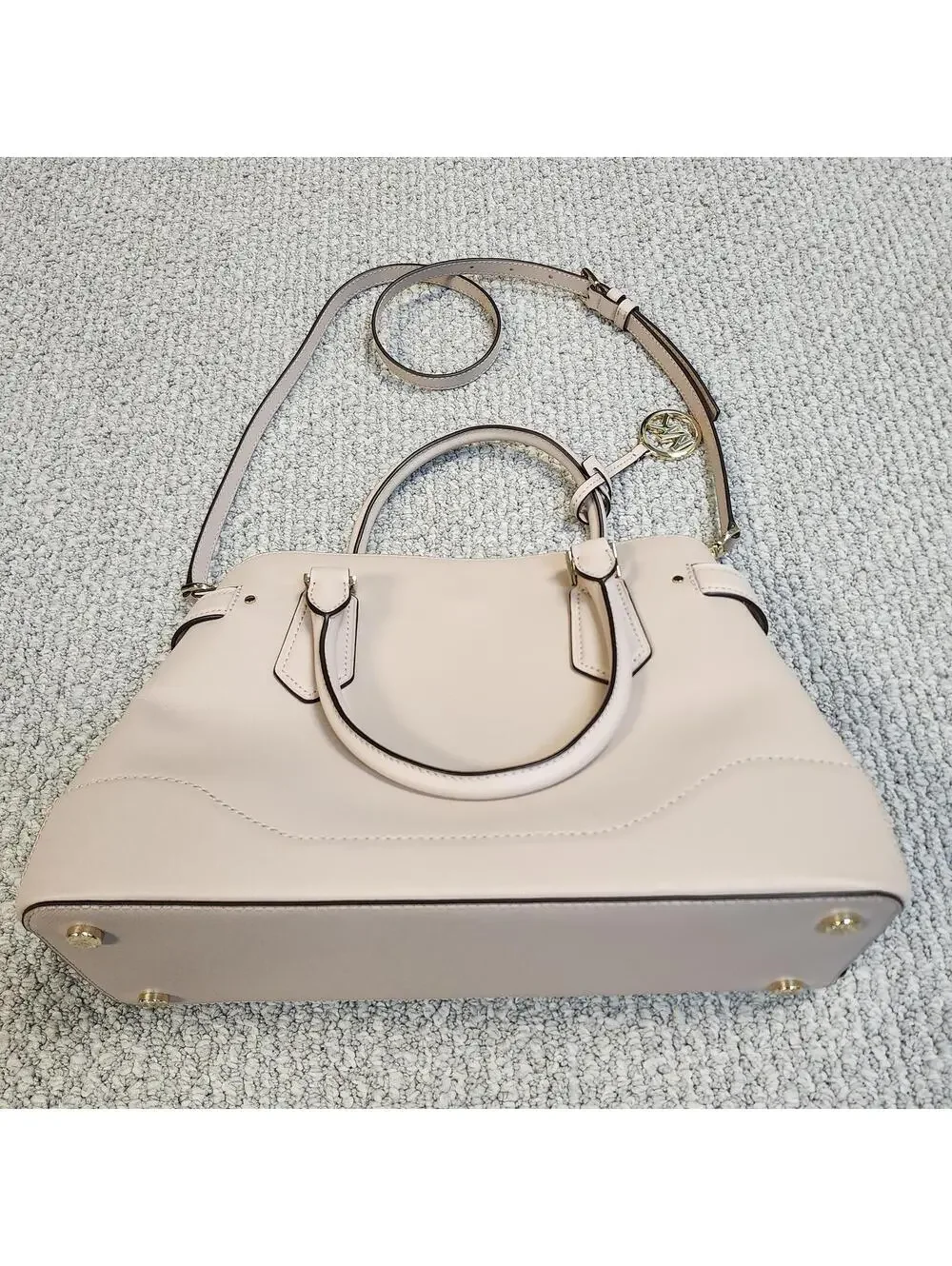Michael Kors Lynn Satchel Pink Leather Crossbody Bag